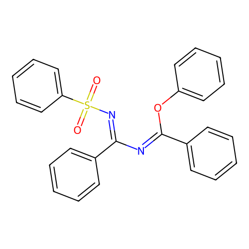 N-(Benzenesulfonylimino-phenyl-methyl)-benzimidic acid phenyl ester structure