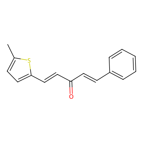 (1E,4E)-1-(5-methylthiophen-2-yl)-5-phenylpenta-1,4-dien-3-one structure