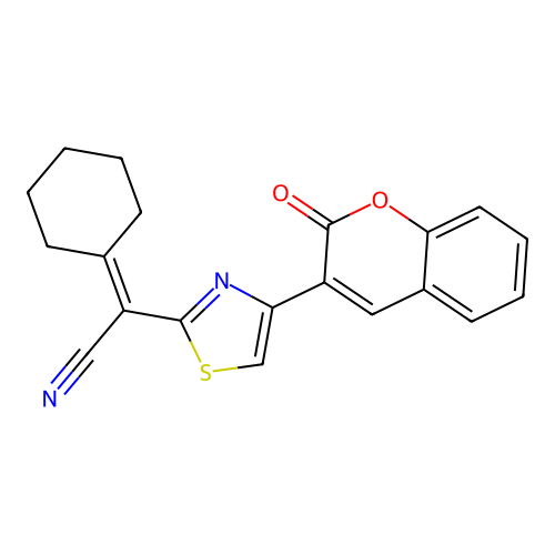 cyclohexylidene[4-(2-oxo-2H-chromen-3-yl)-1,3-thiazol-2-yl]acetonitrile structure