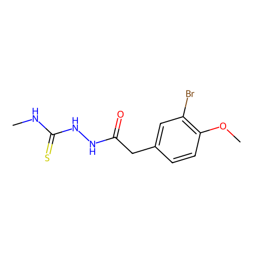 2-[(3-bromo-4-methoxyphenyl)acetyl]-N-methylhydrazinecarbothioamide structure