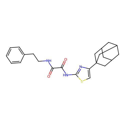 N~1~-[4-(1-adamantyl)-1,3-thiazol-2-yl]-N~2~-(2-phenylethyl)ethanediamide structure