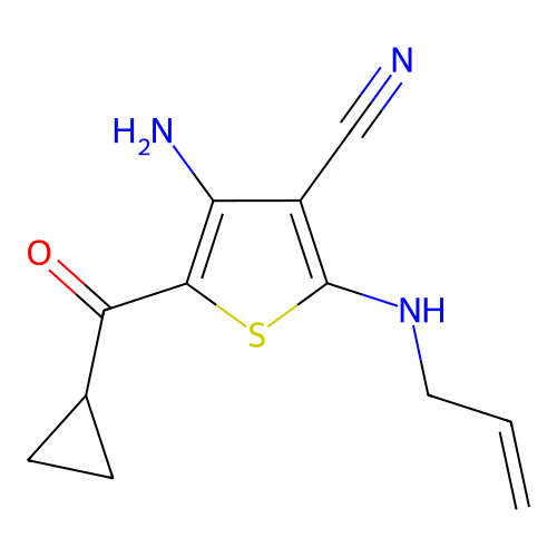 4-Amino-5-(cyclopropylcarbonyl)-2-(prop-2-en-1-ylamino)thiophene-3-carbonitrile structure