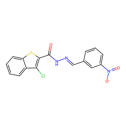 3-chloro-N'-(3-nitrobenzylidene)-1-benzothiophene-2-carbohydrazide structure