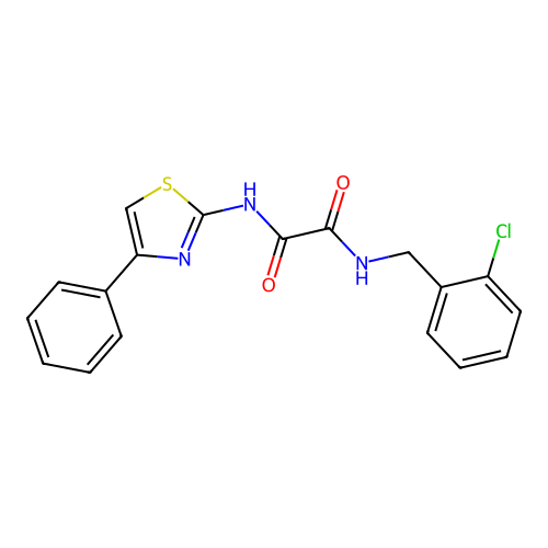 N1-(2-chlorobenzyl)-N2-(4-phenylthiazol-2-yl)oxalamide structure