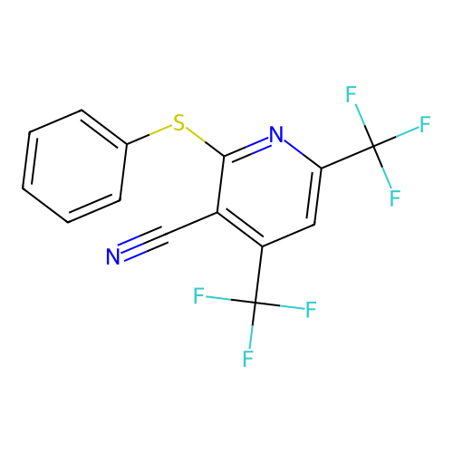 2-(Phenylsulfanyl)-4,6-bis(trifluoromethyl)pyridine-3-carbonitrile structure