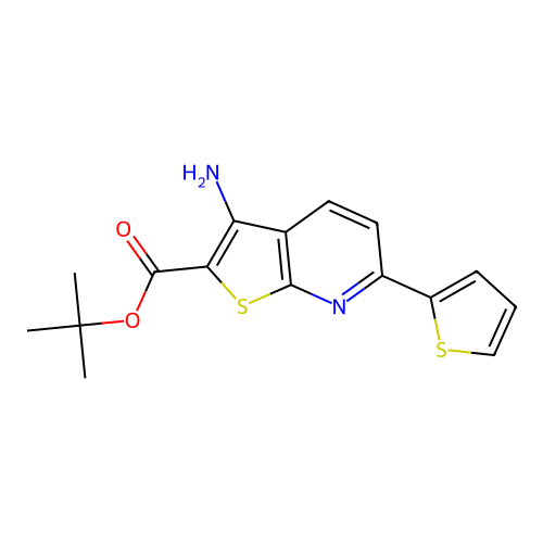 Tert-butyl 3-amino-6-(thiophen-2-yl)thieno[2,3-b]pyridine-2-carboxylate structure