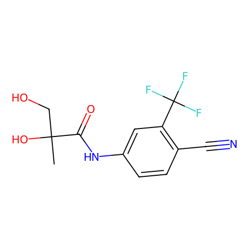 N-[4-cyano-3-(trifluoromethyl)phenyl]-2,3-dihydroxy-2-methylpropanamide structure