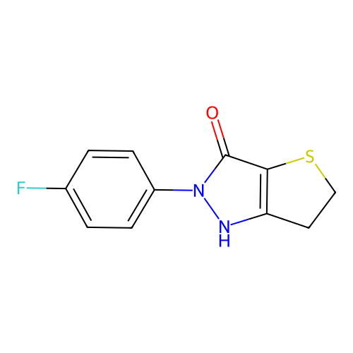 2-(4-fluorophenyl)-5,6-dihydro-1H-thieno[3,2-c]pyrazol-3-one structure