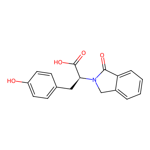 (S)-3-(4-Hydroxyphenyl)-2-(1-oxoisoindolin-2-yl)propanoic acid structure