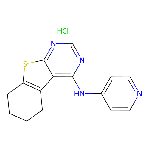 N-(pyridin-4-yl)-5,6,7,8-tetrahydrobenzo[4,5]thieno[2,3-d]pyrimidin-4-amine hydrochloride structure