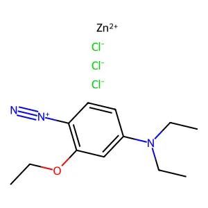 4-Diethylamino-2-ethoxybenzenediazonium zinc chloride structure