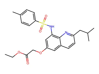 Ethyl 2-(2-Isobutyl-6-quinolyloxy-8-p-toluenesulfonamido)acetate structure