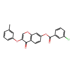 3-(3-methylphenoxy)-4-oxo-4H-chromen-7-yl 3-chlorobenzoate structure