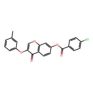 3-(3-methylphenoxy)-4-oxo-4H-chromen-7-yl 4-chlorobenzoate structure