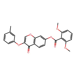 3-(3-methylphenoxy)-4-oxo-4H-chromen-7-yl 2,6-dimethoxybenzoate structure