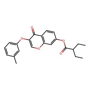 3-(3-methylphenoxy)-4-oxo-4H-chromen-7-yl 2-ethylbutanoate structure