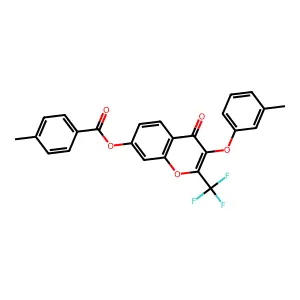 3-(3-methylphenoxy)-4-oxo-2-(trifluoromethyl)-4H-chromen-7-yl 4-methylbenzoate structure