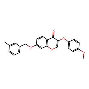 3-(4-Methoxyphenoxy)-7-[(3-methylphenyl)methoxy]chromen-4-one structure