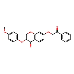 3-(4-methoxyphenoxy)-7-(2-oxo-2-phenylethoxy)-4H-chromen-4-one structure