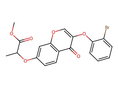 Methyl 2-[3-(2-bromophenoxy)-4-oxochromen-7-yloxy]propanoate structure