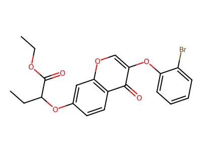 ethyl 2-{[3-(2-bromophenoxy)-4-oxo-4H-chromen-7-yl]oxy}butanoate structure