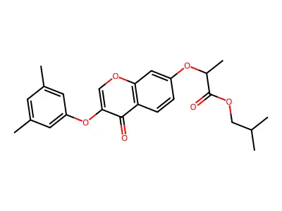 2-Methylpropyl 2-[3-(3,5-dimethylphenoxy)-4-oxochromen-7-yl]oxypropanoate structure