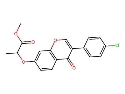 Methyl 2-[3-(4-chlorophenyl)-4-oxochromen-7-yl]oxypropanoate structure
