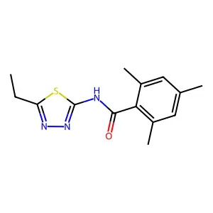 N-(5-ethyl-1,3,4-thiadiazol-2-yl)-2,4,6-trimethylbenzamide structure