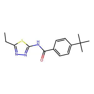 4-tert-butyl-N-(5-ethyl-1,3,4-thiadiazol-2-yl)benzamide structure