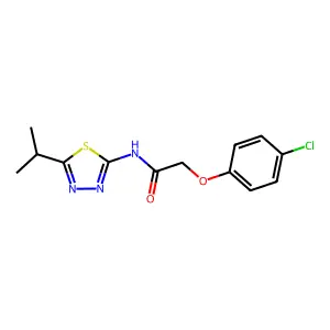 2-(4-chlorophenoxy)-N-(5-propan-2-yl-1,3,4-thiadiazol-2-yl)acetamide structure
