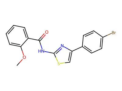 N-[4-(4-bromophenyl)-1,3-thiazol-2-yl]-2-methoxybenzamide structure