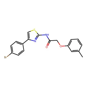 N-[4-(4-bromophenyl)(1,3-thiazol-2-yl)]-2-(3-methylphenoxy)acetamide structure