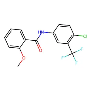 N-[4-chloro-3-(trifluoromethyl)phenyl]-2-methoxybenzamide structure