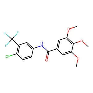 N-[4-chloro-3-(trifluoromethyl)phenyl]-3,4,5-trimethoxybenzamide structure