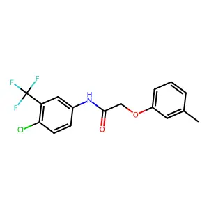 N-[4-chloro-3-(trifluoromethyl)phenyl]-2-(3-methylphenoxy)acetamide structure