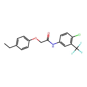 N-[4-chloro-3-(trifluoromethyl)phenyl]-2-(4-ethylphenoxy)acetamide structure