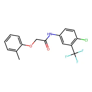 N-[4-chloro-3-(trifluoromethyl)phenyl]-2-(2-methylphenoxy)acetamide structure