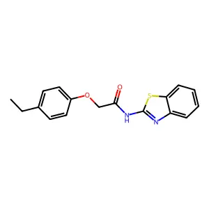 N-(1,3-benzothiazol-2-yl)-2-(4-ethylphenoxy)acetamide structure
