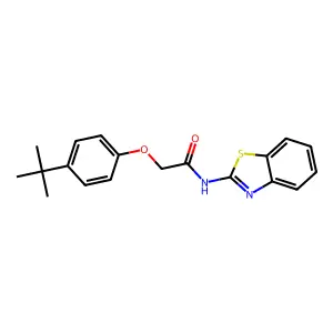 N-(1,3-benzothiazol-2-yl)-2-(4-tert-butylphenoxy)acetamide structure