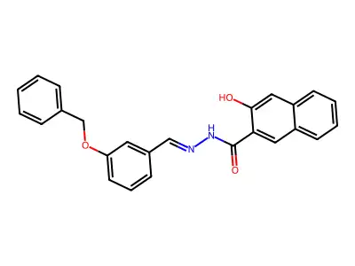 3-hydroxy-N-[(3-phenylmethoxyphenyl)methylideneamino]naphthalene-2-carboxamide structure