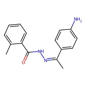 N-[1-(4-aminophenyl)ethylideneamino]-2-methylbenzamide structure