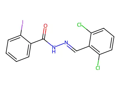 N-[(E)-(2,6-dichlorophenyl)methylideneamino]-2-iodobenzamide structure