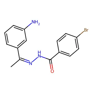 4-Bromobenzoic acid 2-[1-(3-aminophenyl)ethylidene]hydrazide structure