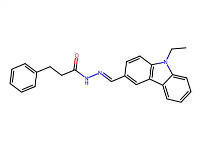 N-[(E)-(9-ethylcarbazol-3-yl)methylideneamino]-3-phenylpropanamide structure