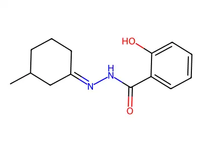 2-hydroxy-N-[(3-methylcyclohexylidene)amino]benzamide structure