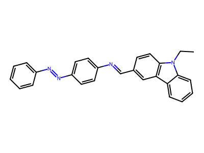 N-[(9-ethyl-9H-carbazol-3-yl)methylene]-4-(phenyldiazenyl)aniline structure