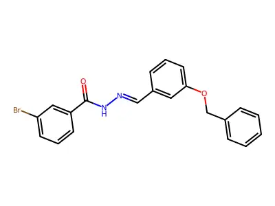 3-bromo-N-[(3-phenylmethoxyphenyl)methylideneamino]benzamide structure