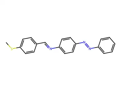 Benzenamine, N-[[4-(methylthio)phenyl]methylene]-4-(2-phenyldiazenyl)- structure