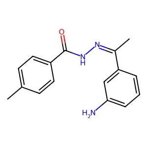 N-[1-(3-aminophenyl)ethylideneamino]-4-methylbenzamide structure
