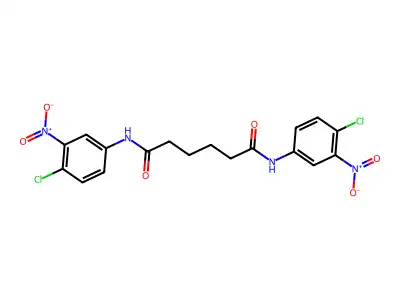 N1,N6-Bis(4-chloro-3-nitrophenyl)hexanediamide structure
